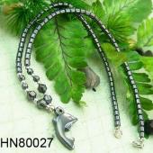 Hematite Dolphin Pendant Beads Stone Chain Choker Fashion Women Necklace